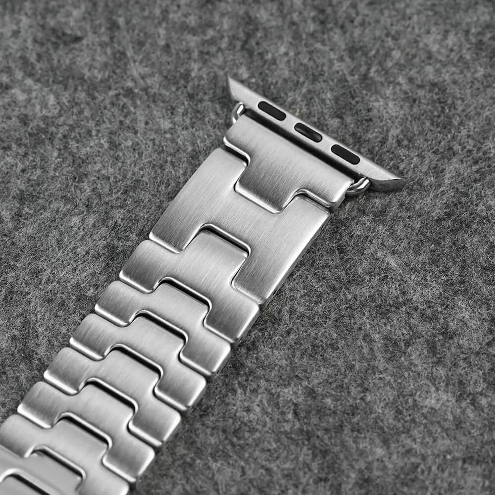 H-Shaped Steel Apple Watch Band detail