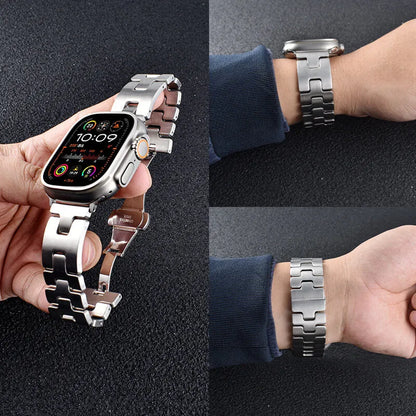 H-Shaped Steel Apple Watch Band 