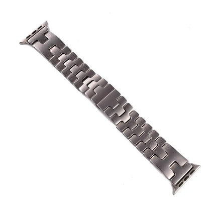 H-Shaped Steel Apple Watch Band in silver