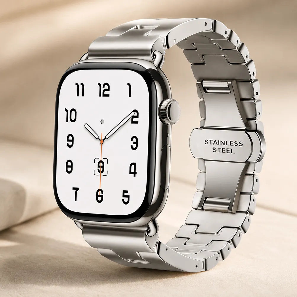 H-Shaped Steel Apple Watch Band