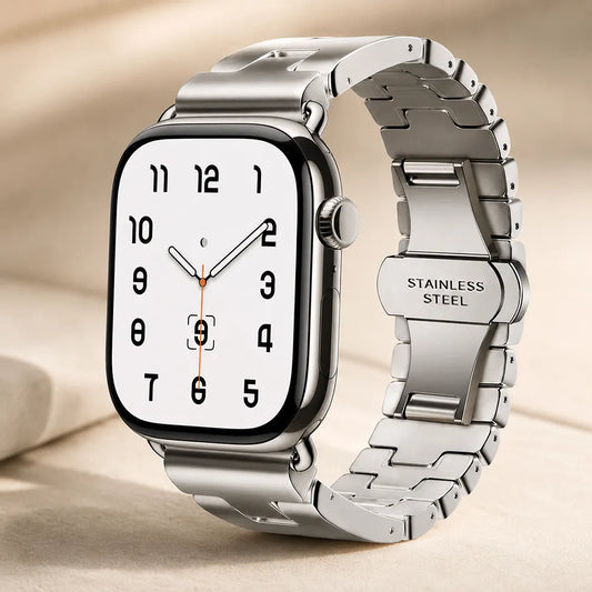 H-Shaped Steel Apple Watch Band