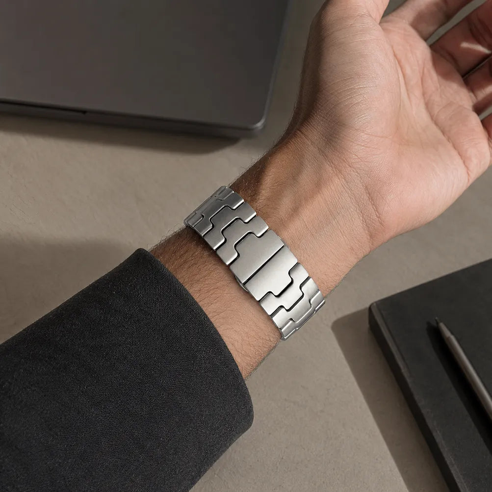H-Shaped Steel Apple Watch Band back