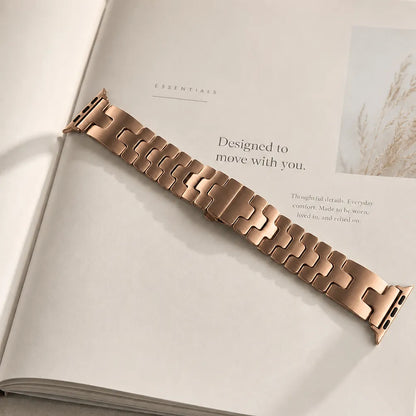 H-Shaped Steel Apple Watch Band rose gold