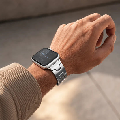 H-Shaped Steel Apple Watch Band view