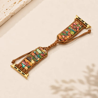 Handmade Beaded Bracelet for Apple Watch brown