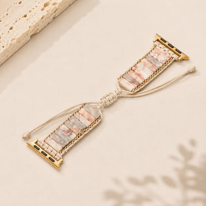 Handmade Beaded Bracelet for Apple Watch pink