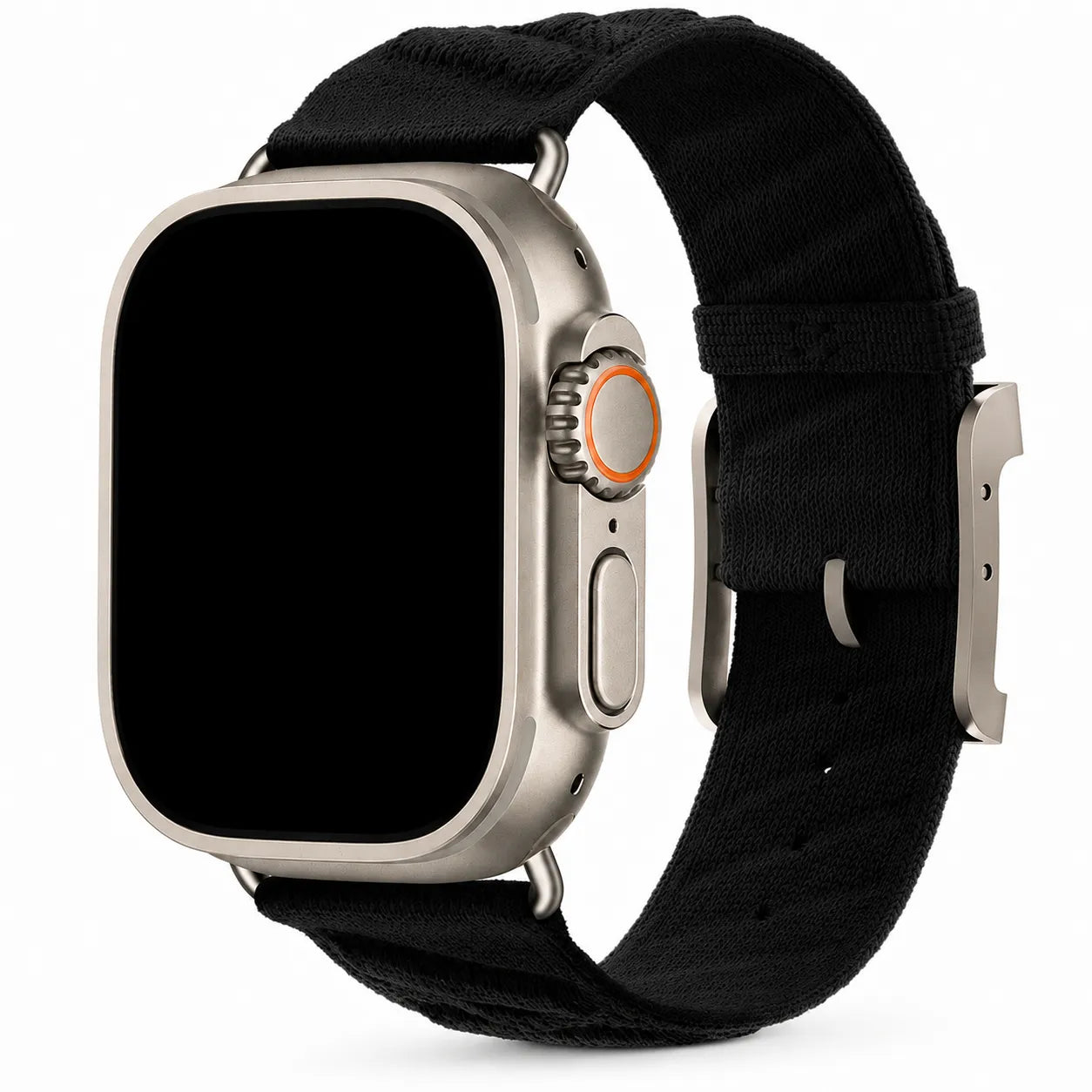 Knit Apple Watch Band with Twill Texture black