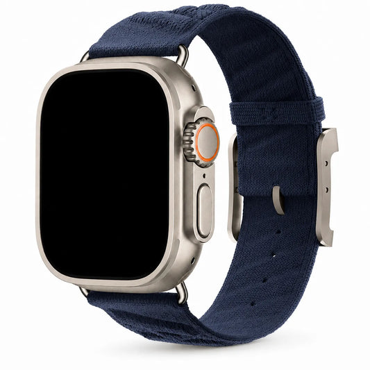 Knit Apple Watch Band with Twill Texture blue