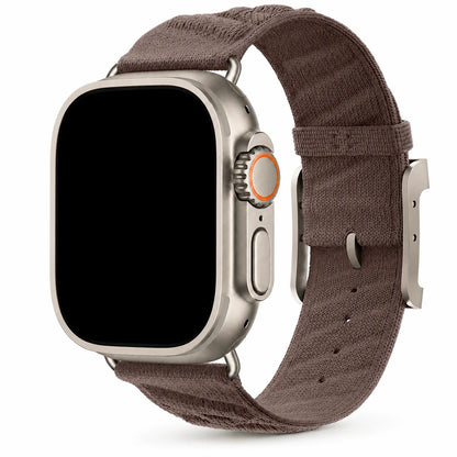Knit Apple Watch Band with Twill Texture brown