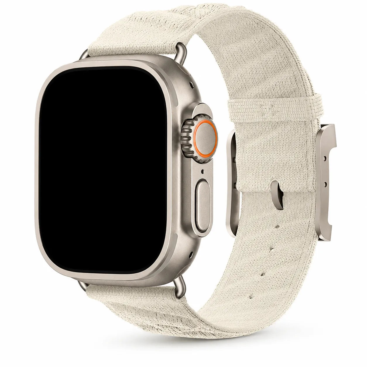 Knit Apple Watch Band with Twill Texture white