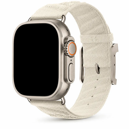 Knit Apple Watch Band with Twill Texture white