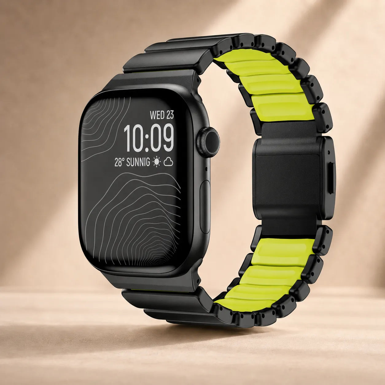Metal & Silicone Link Band for Apple Watch black & green