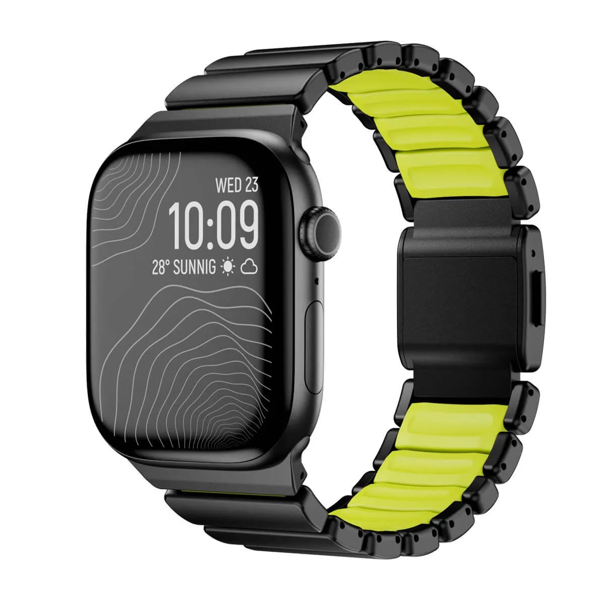 Metal & Silicone Link Band for Apple Watch black & green