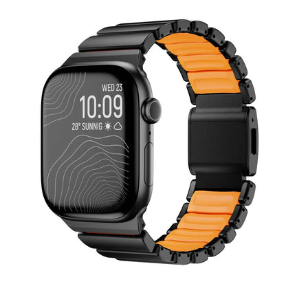 Metal & Silicone Link Band for Apple Watch black & orange