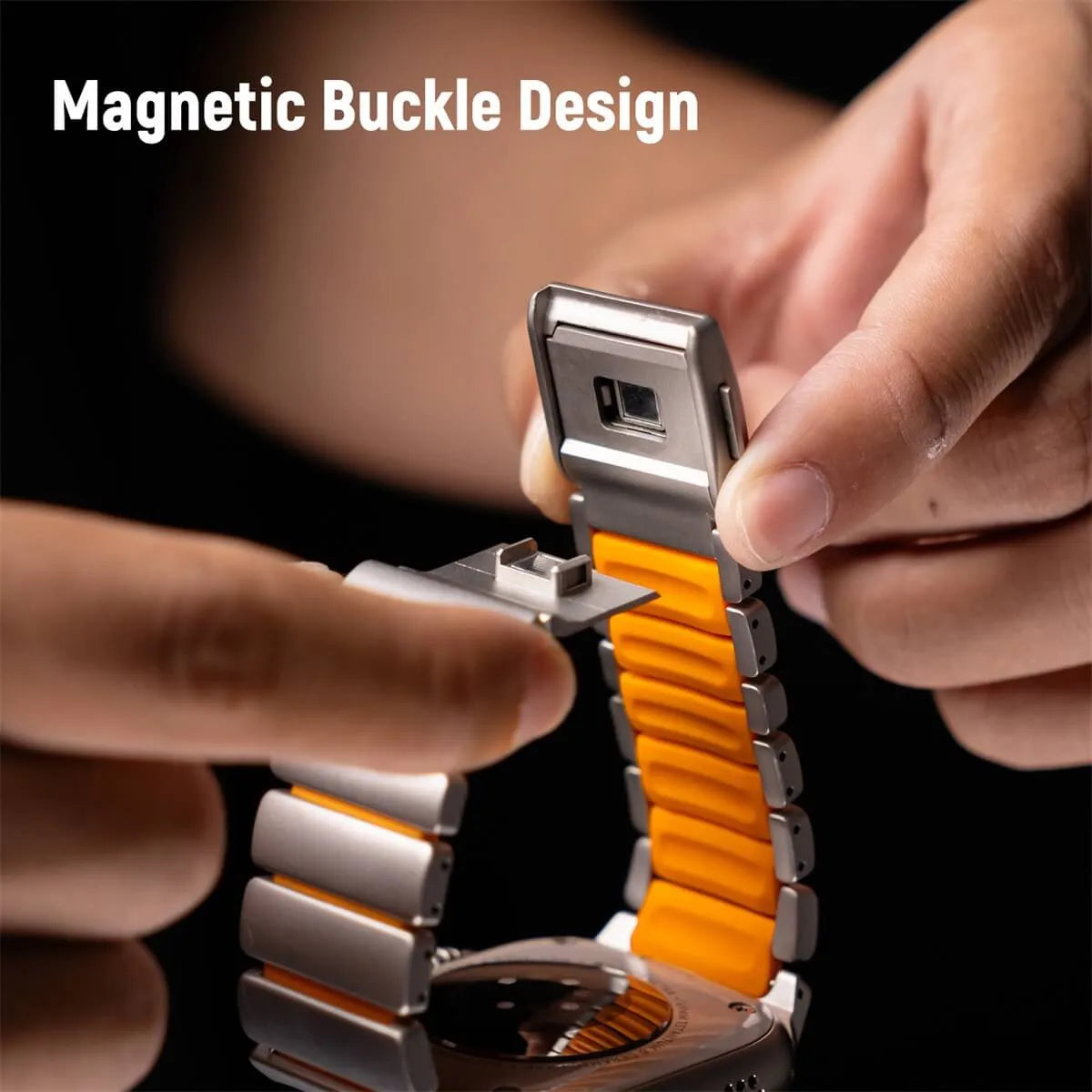 Metal & Silicone Link Band for Apple Watch magnetic