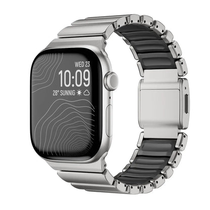 Metal & Silicone Link Band for Apple Watch titanium & black