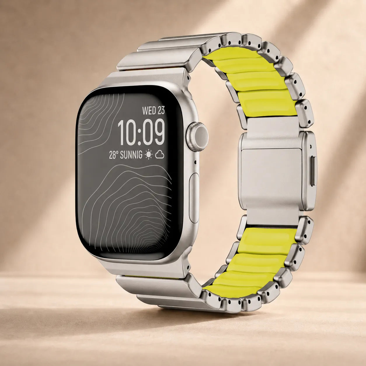 Metal & Silicone Link Band for Apple Watch titanium & green