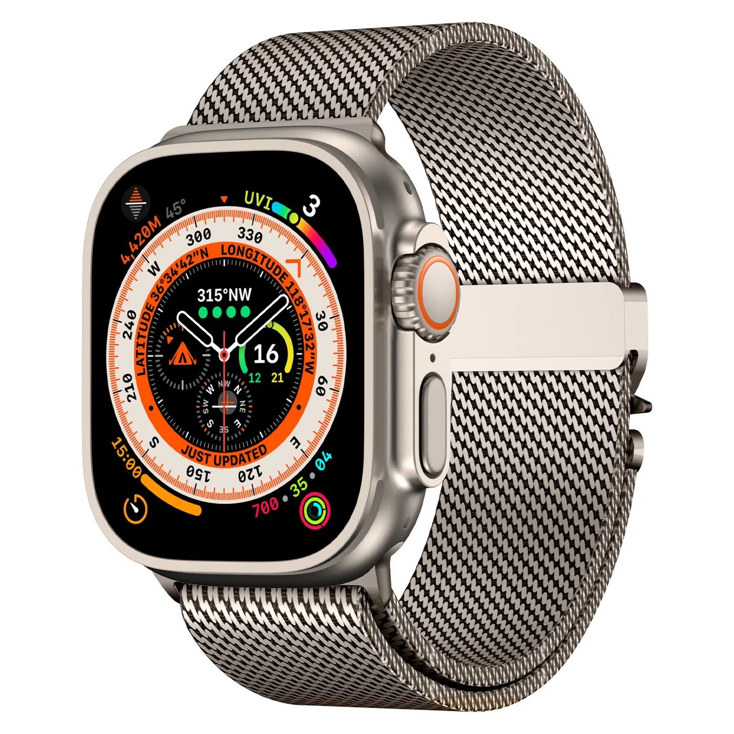 Milanese Loop Apple Watch Band in Titanium