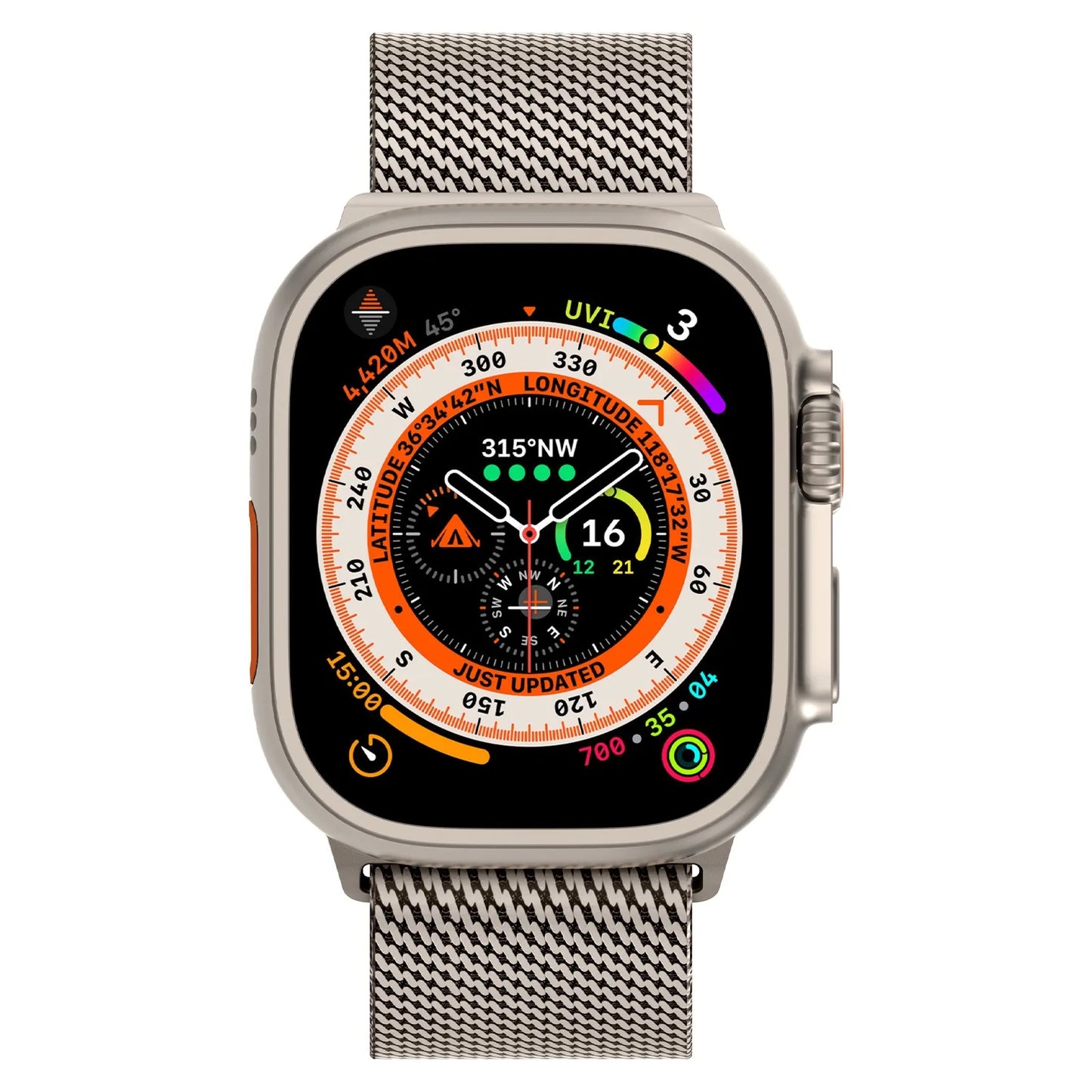 Milanese Loop Apple Watch Band in Titanium