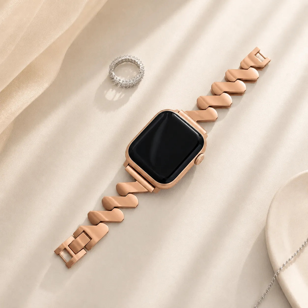 Mobius Metal Apple Watch Band rose gold