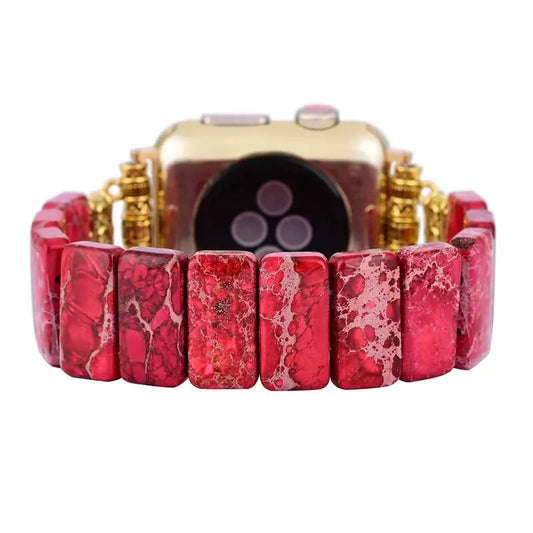 Natural Gemstone Apple Watch Band - Red