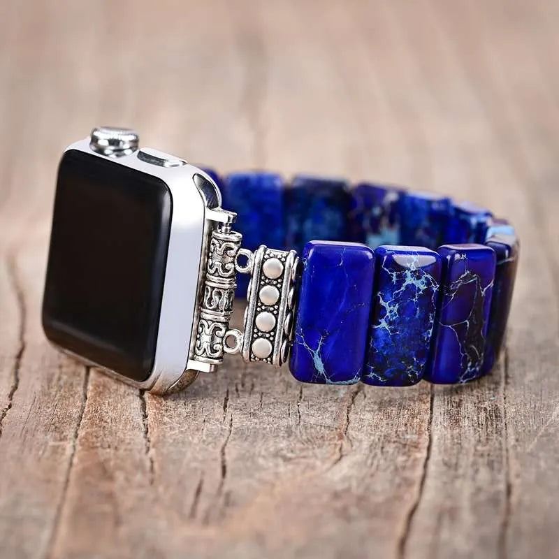 Natural Gemstone Apple Watch Band Blue Breezsy