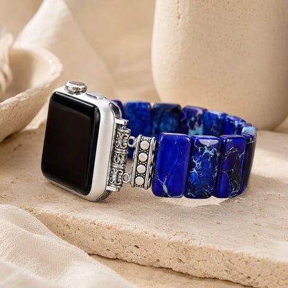 Natural Gemstone Apple Watch Band blue left