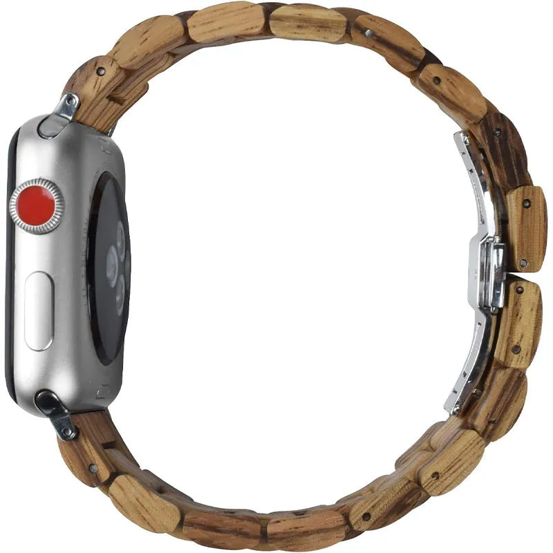 Natural Wood Apple Watch Band side