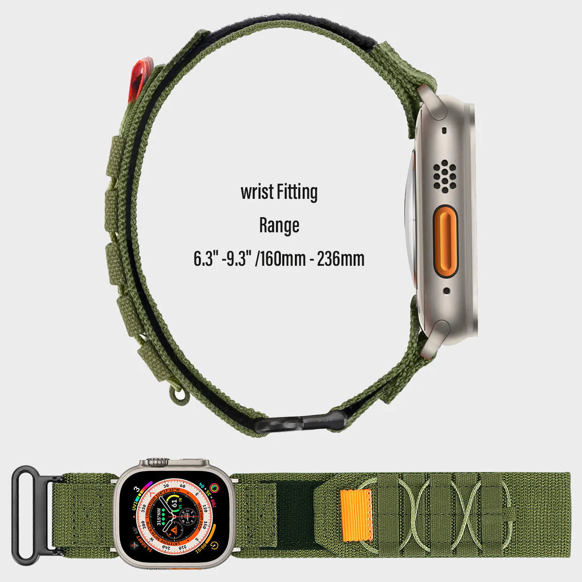 Rugged Nylon Outdoor Apple Watch Band size