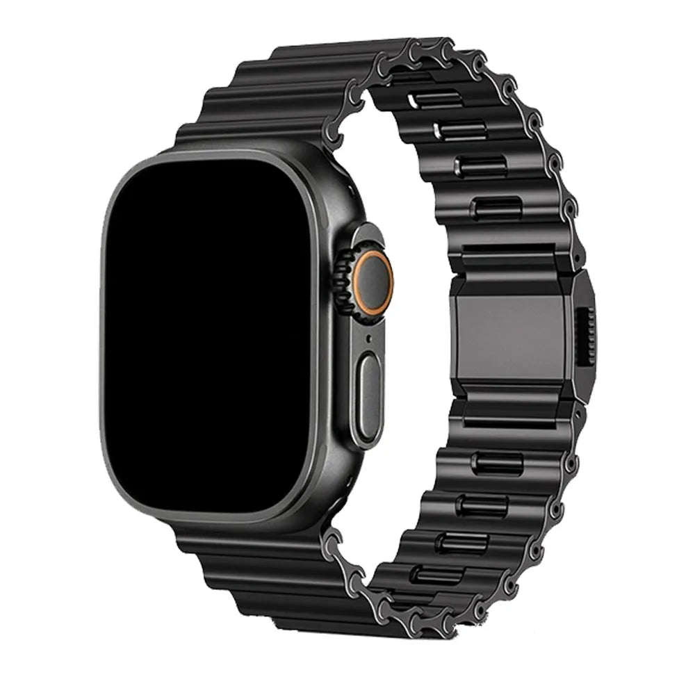 Ocean-Style Magnetic Steel Band for Apple Watch Black