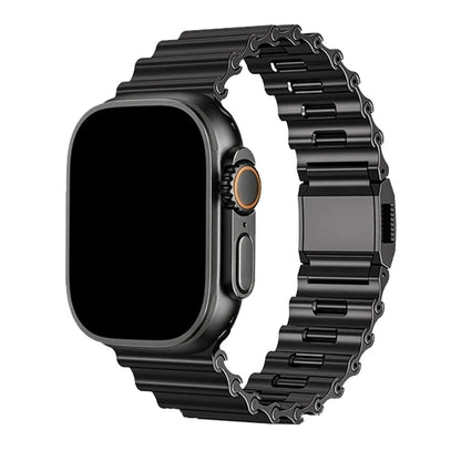 Ocean-Style Magnetic Steel Band for Apple Watch Black