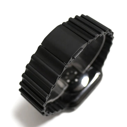Ocean-Style Magnetic Steel Band for Apple Watch black back