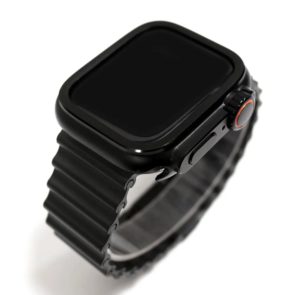 Ocean-Style Magnetic Steel Band for Apple Watch black front