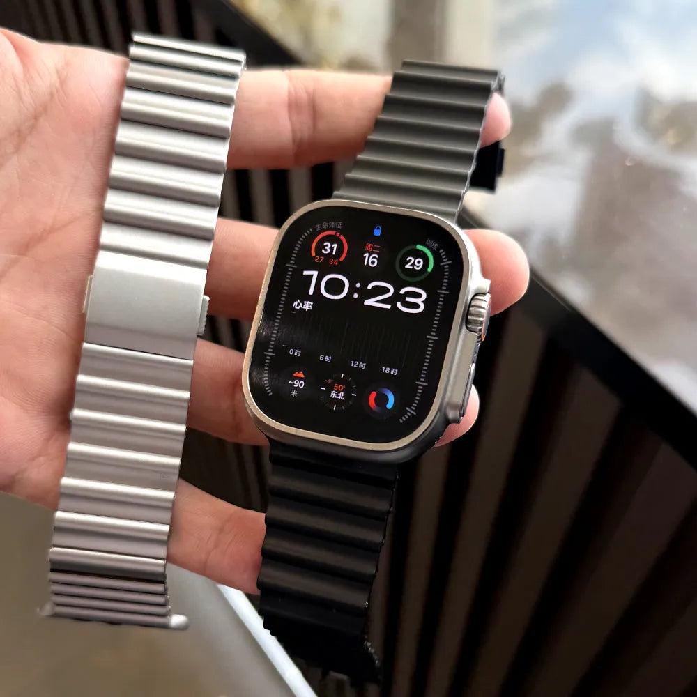 Ocean-Style Magnetic Steel Band for Apple Watch Show