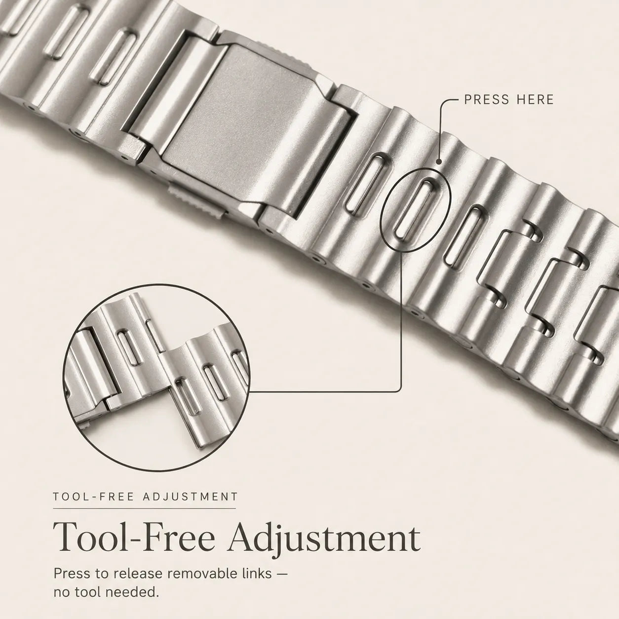 Ocean-Style Magnetic Steel Band for Apple Watch Adjust