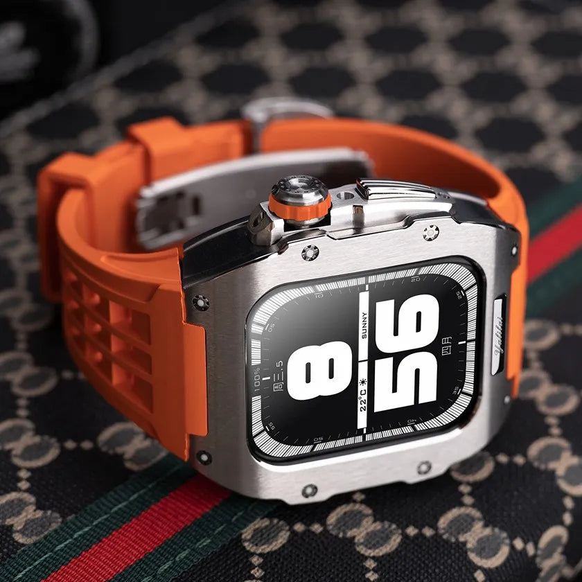 Profil latéral du boîtier OrionI en acier 316L pour Apple Watch