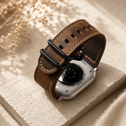 Premium Men’s Leather Apple Watch Band back