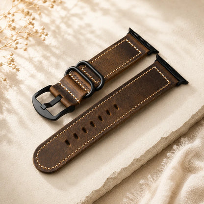 Premium Men’s Leather Apple Watch Band black