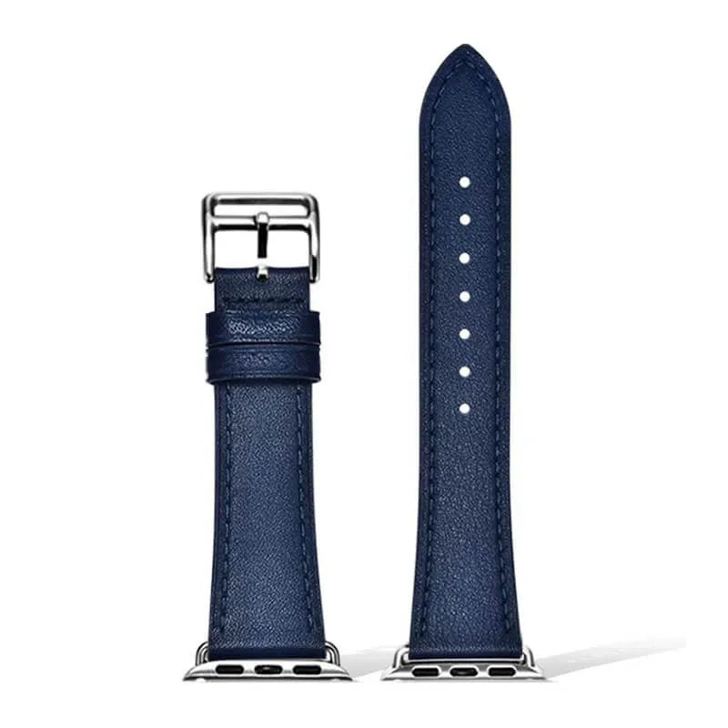 Premium Navy Leather Apple Watch Band