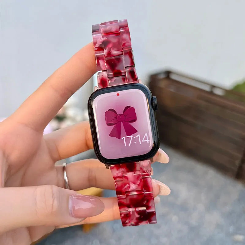 Resin Apple Watch Band for Women peach view