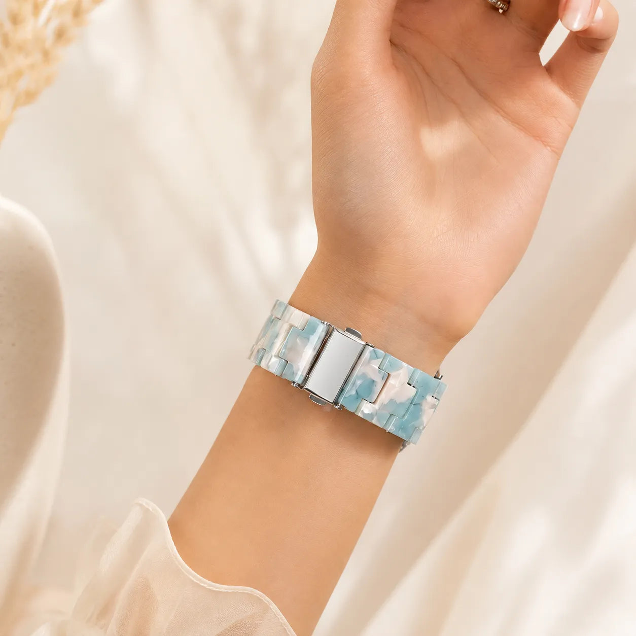 Resin Apple Watch Band for Women light blue view