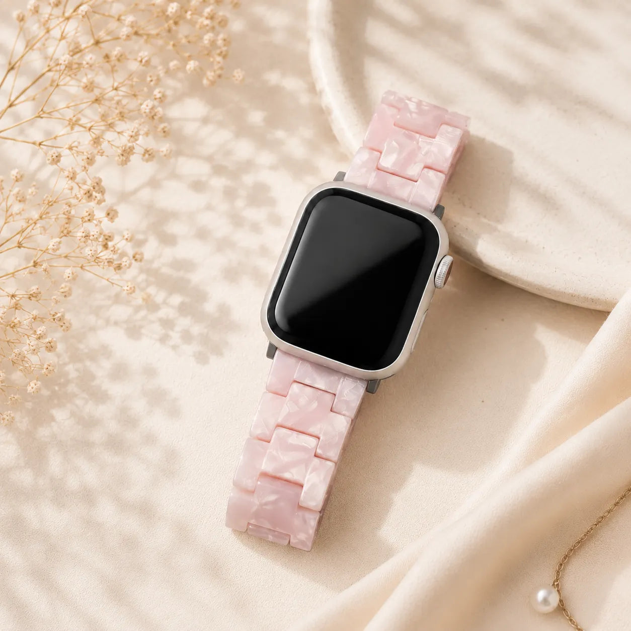 Resin Apple Watch Band for Women pink