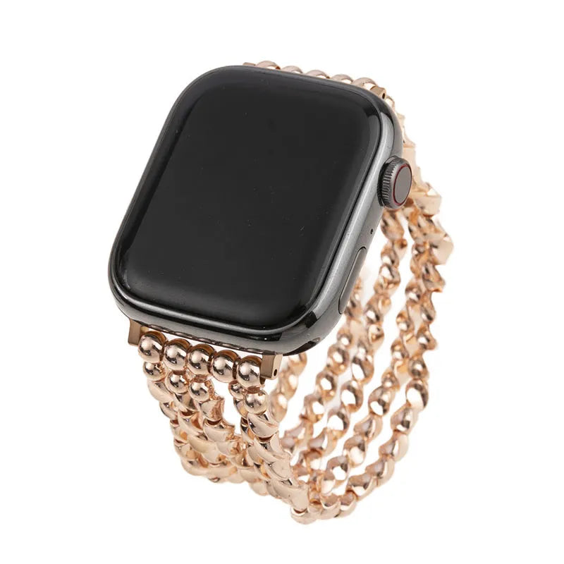 Gold Beaded Bracelet Apple Watch Band