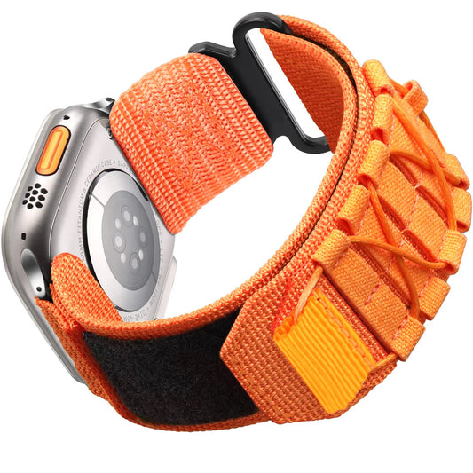 Rugged Nylon Outdoor Apple Watch Band - Orange