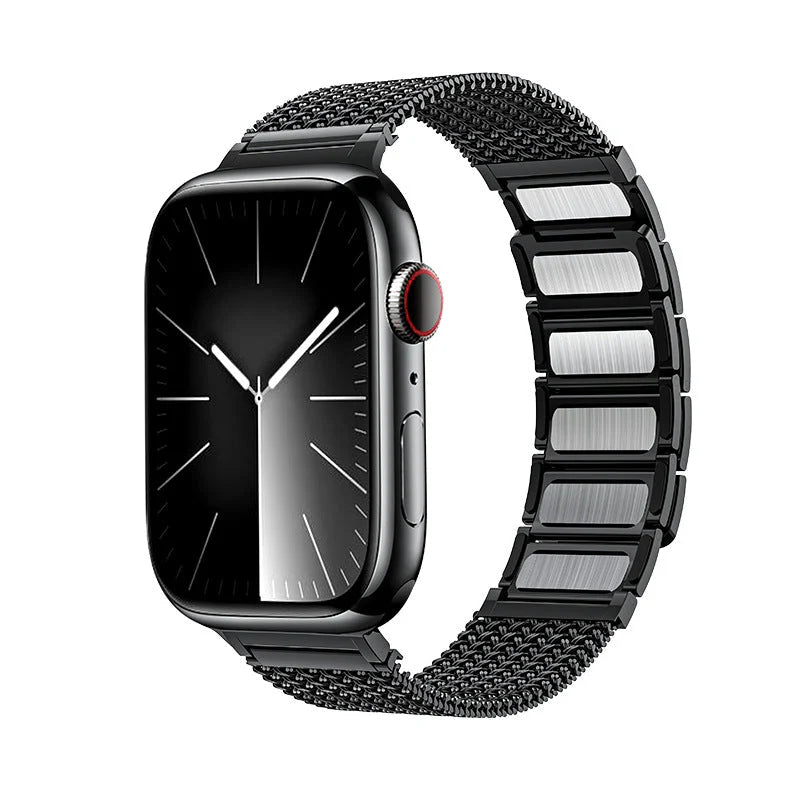 Braided Stainless Steel Apple Watch Band - Black