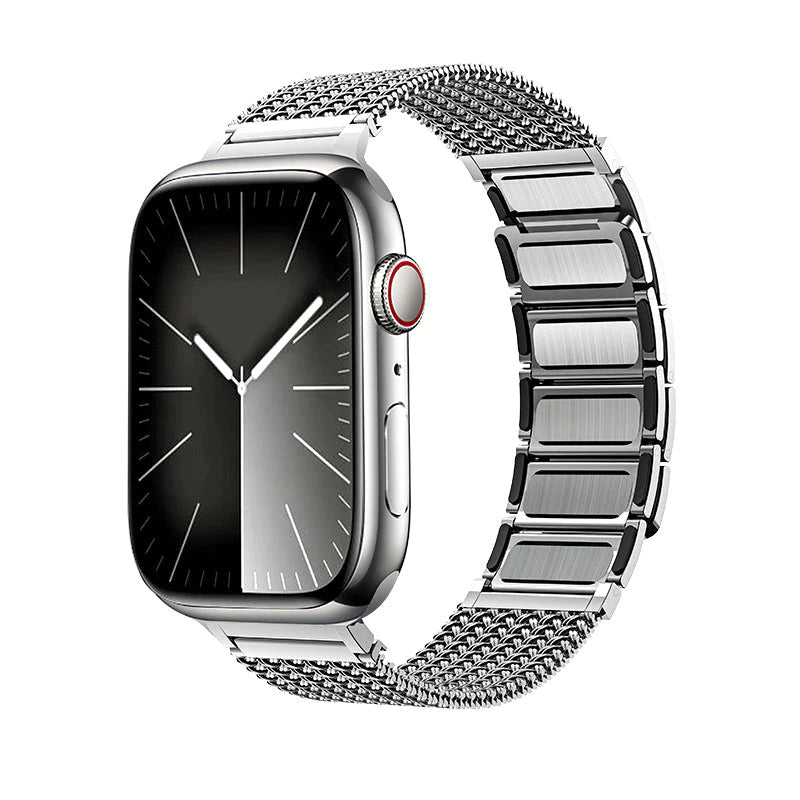 Braided Stainless Steel Apple Watch Band - Silver