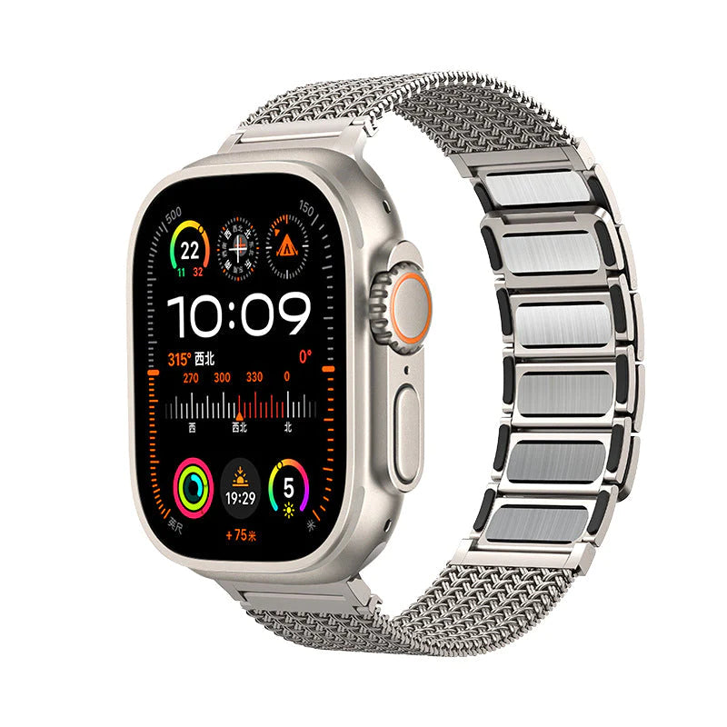 Braided Stainless Steel Apple Watch Band - Titanium