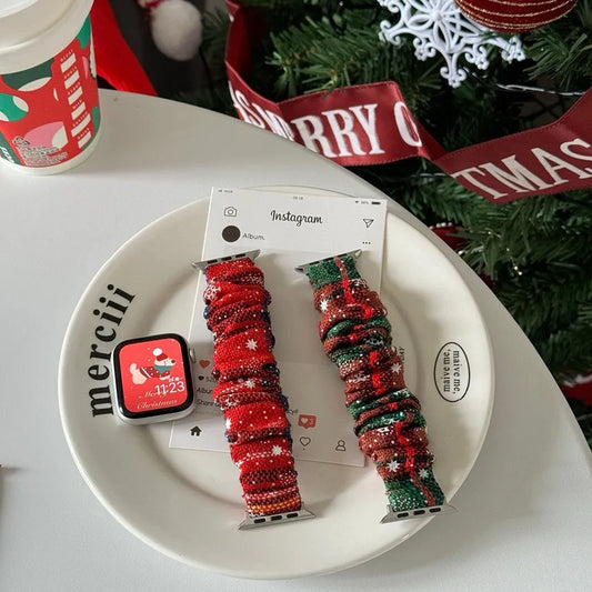 Scrunchie Christmas Apple Watch Band