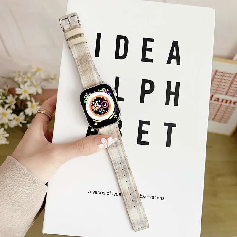 Tartan Apple Watch Band - Cream