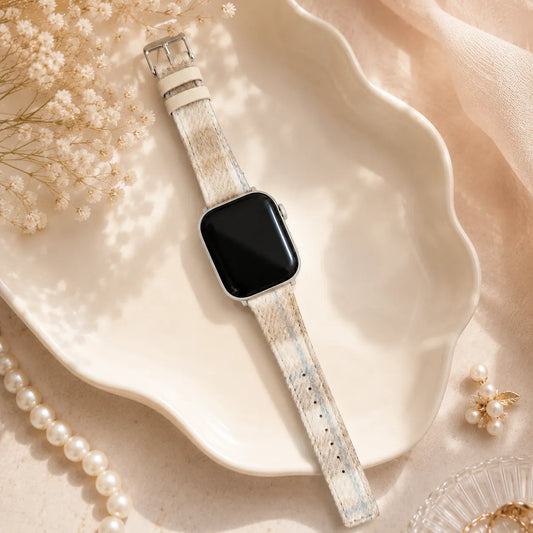 Tartan Apple Watch Band cream